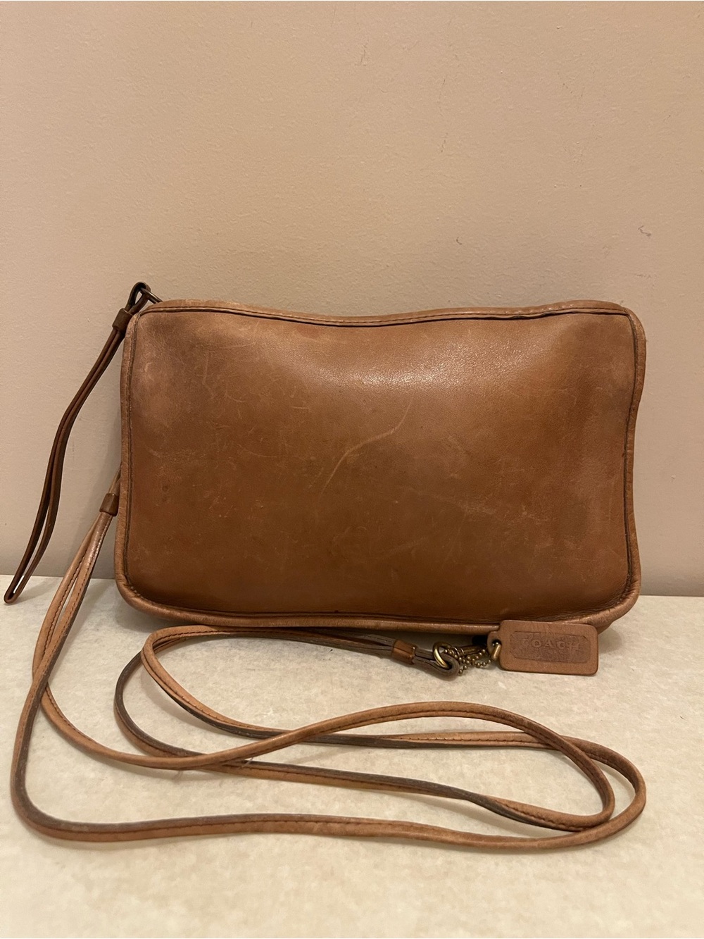 Coach Vintage 70s Bonnie Cashin. Leather Convertible Clutch. Shoulder Bag/wristl